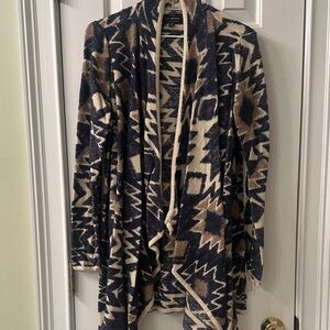 Aztec Lucky Brand Patterned Open Front Cardigan